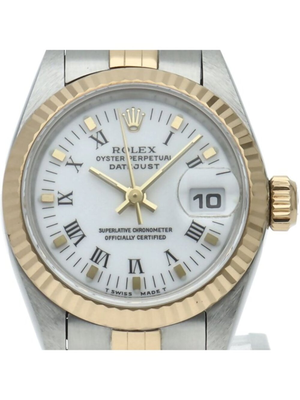 Rolex Datejust Watch Box 18k Yellow Gold SS White Polished